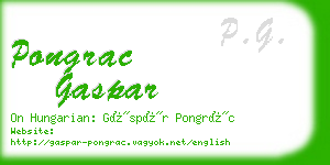 pongrac gaspar business card